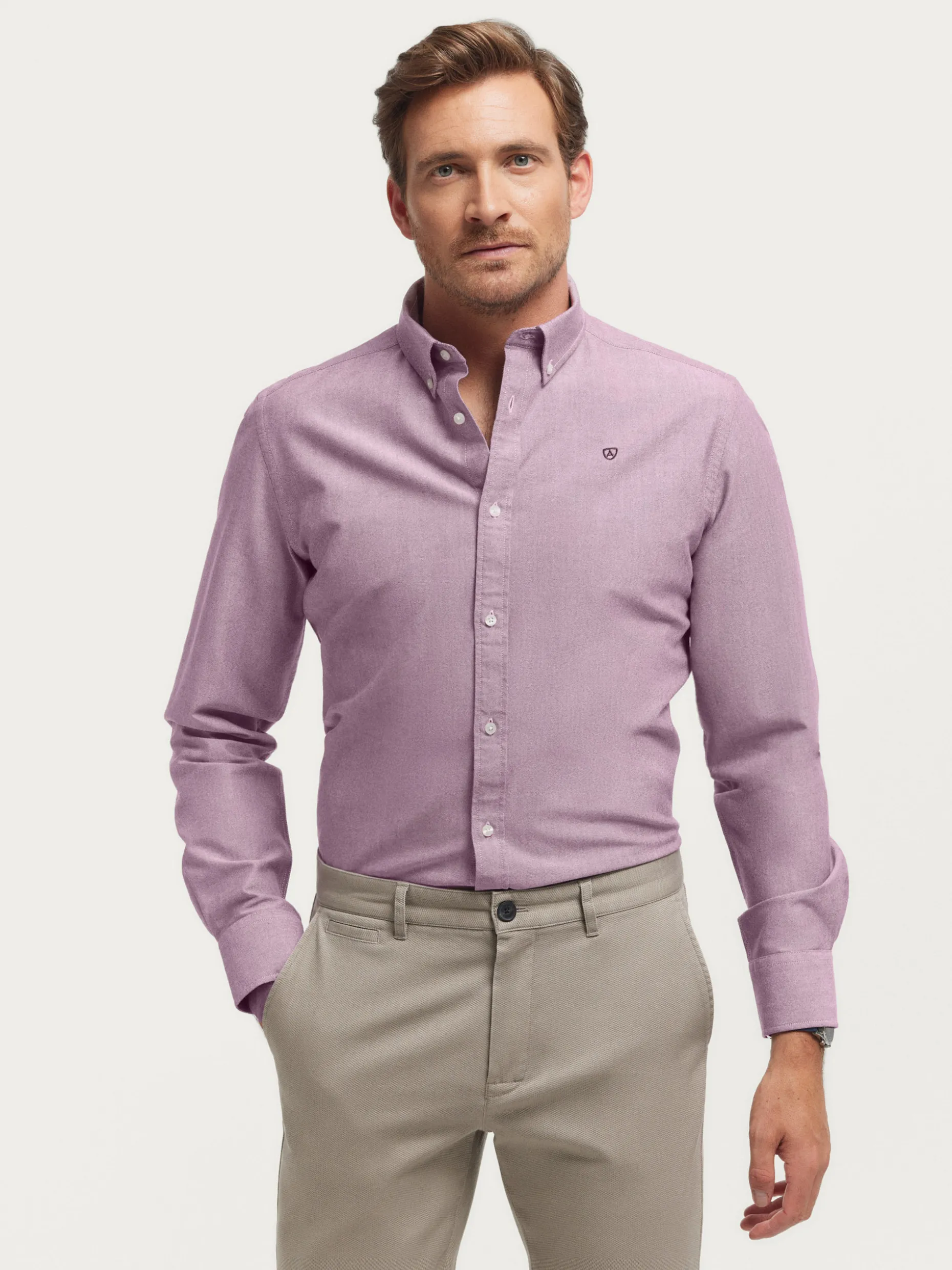 CAMISA OXFORD SOLID BURDEOS