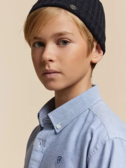 CAMISA OXFORD SOLID KIDS AZUL