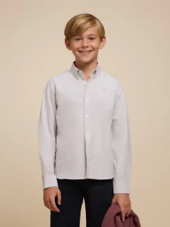 CAMISA OXFORD SOLID KIDS BEIGE
