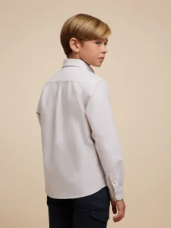 CAMISA OXFORD SOLID KIDS BEIGE