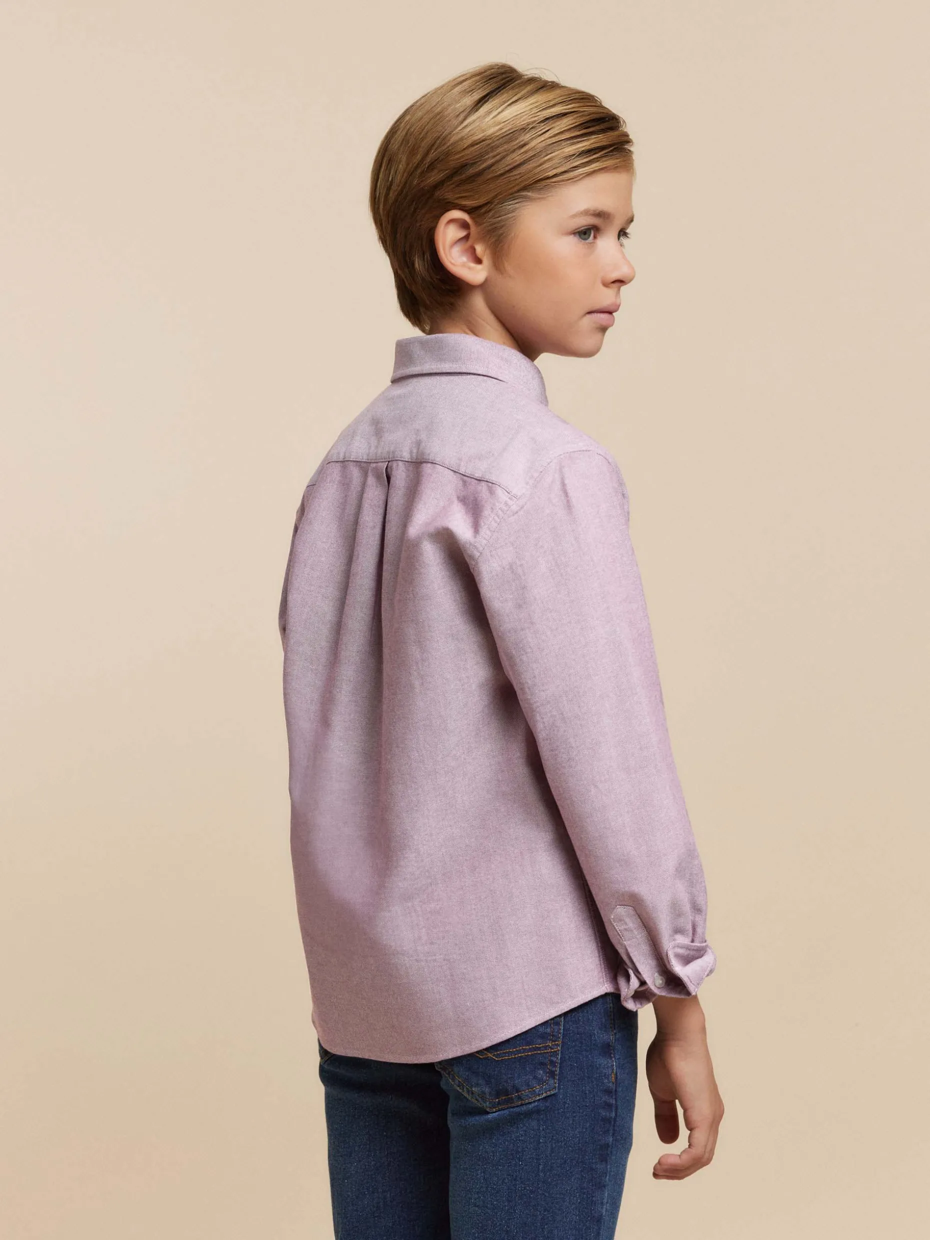 CAMISA OXFORD SOLID KIDS BURDEOS