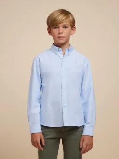 CAMISA OXFORD SOLID KIDS CELESTE