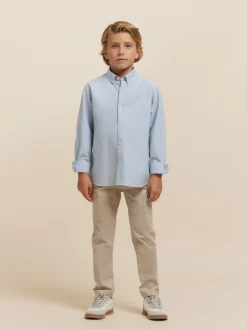 CAMISA OXFORD SOLID KIDS AZUL