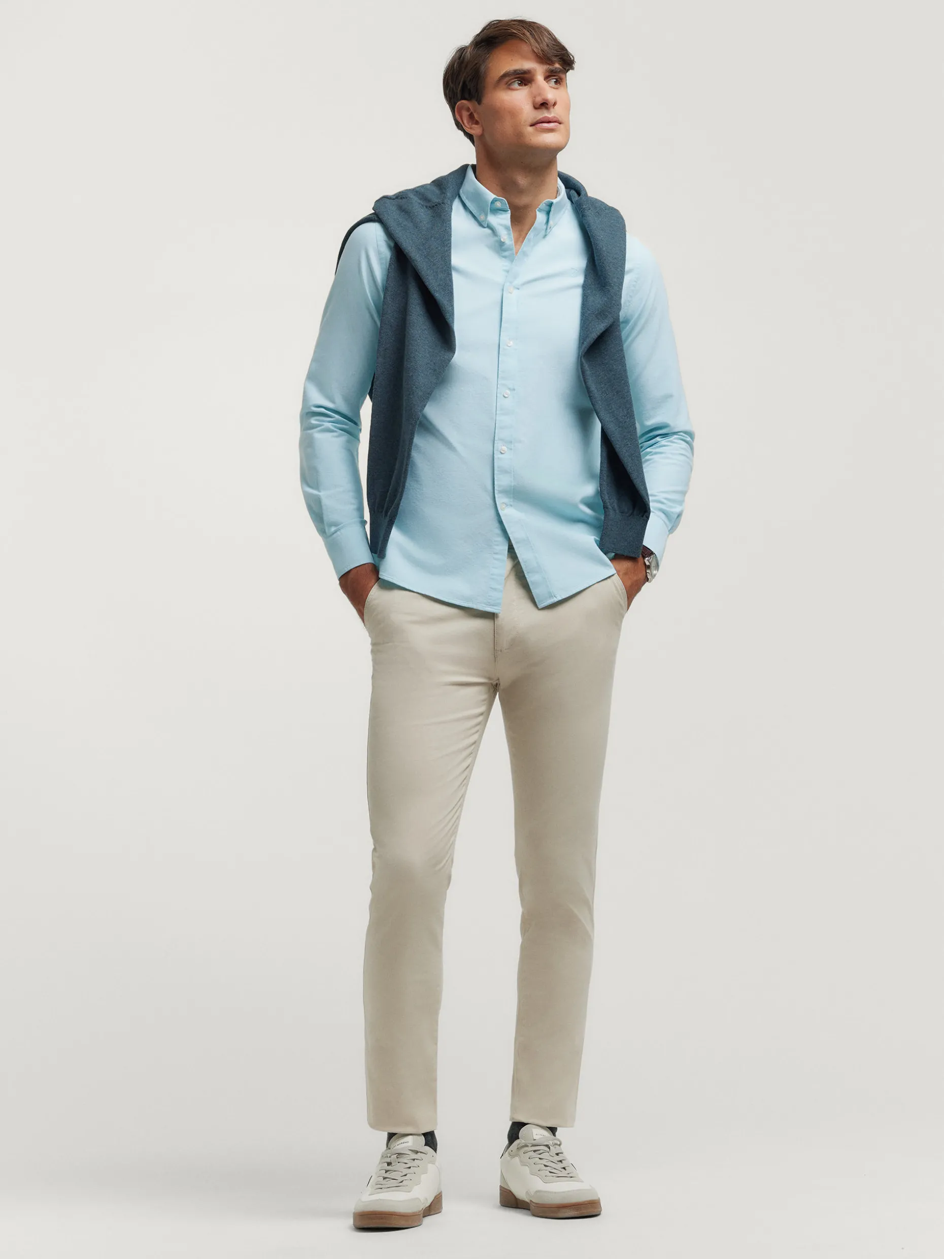 CAMISA OXFORD SOLID VERDE AGUA