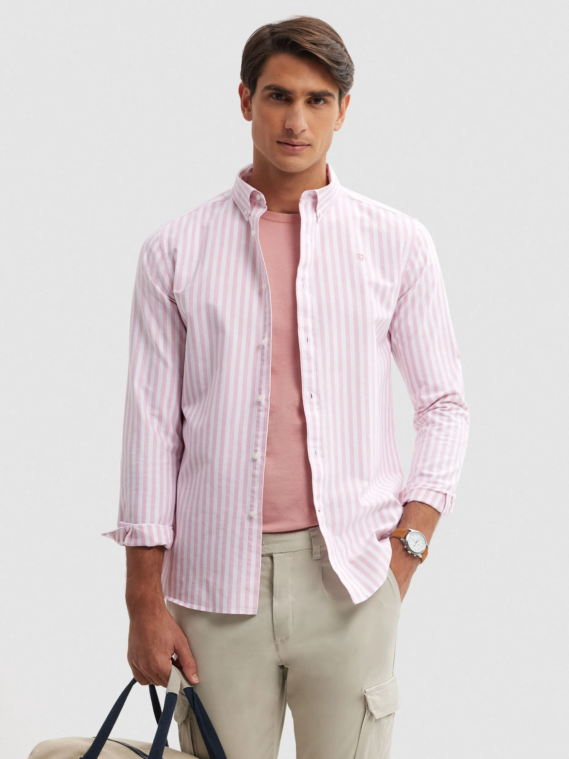 CAMISA OXFORD SUNSET CORAL