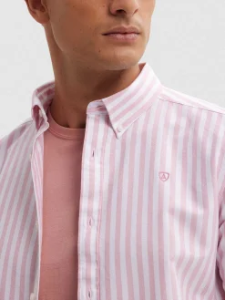 CAMISA OXFORD SUNSET CORAL