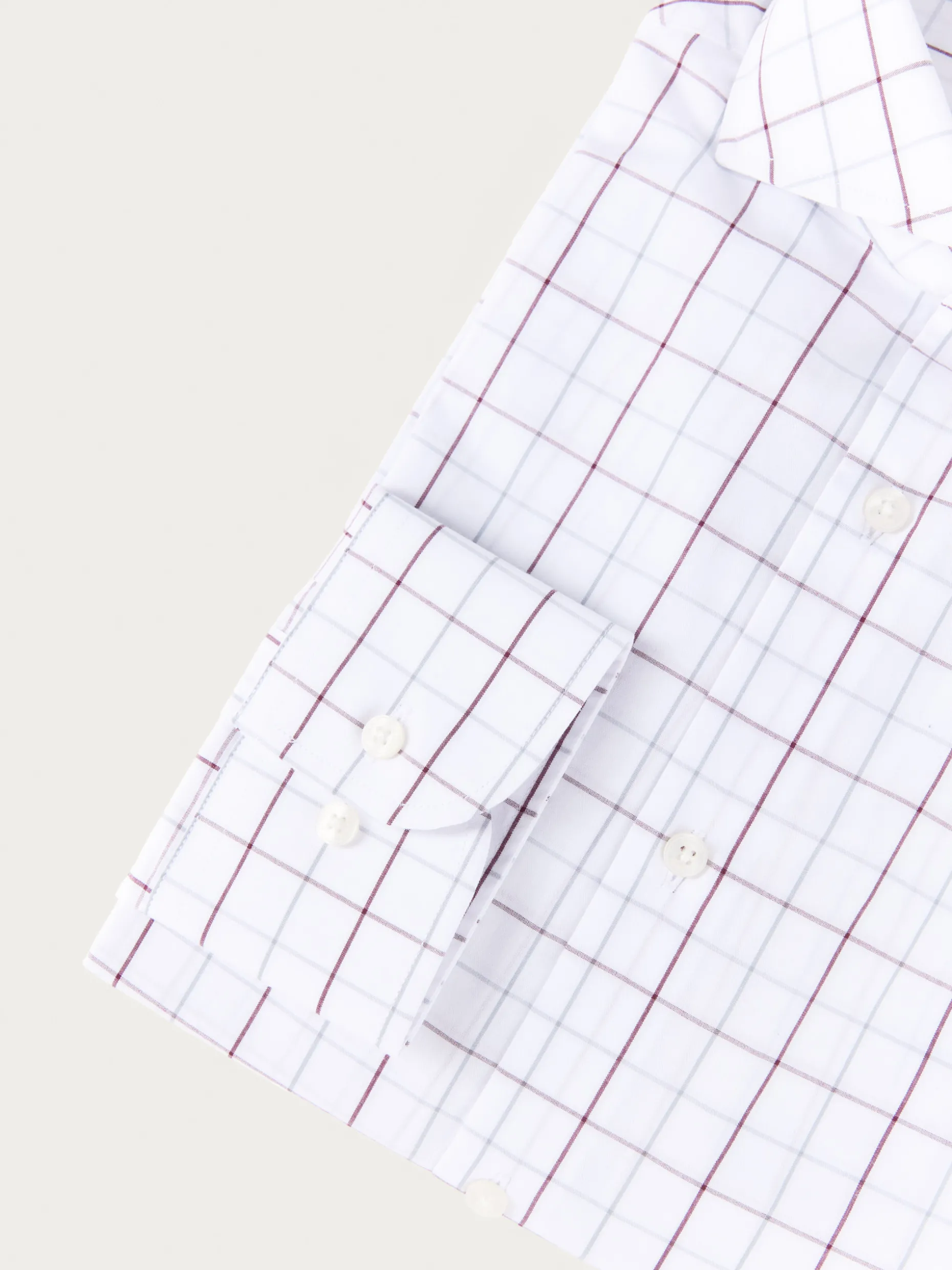 CAMISA POPELIN CUADROS BURDEOS