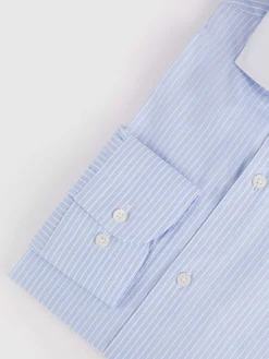 CAMISA RAYAS C. BLANCO CELESTE