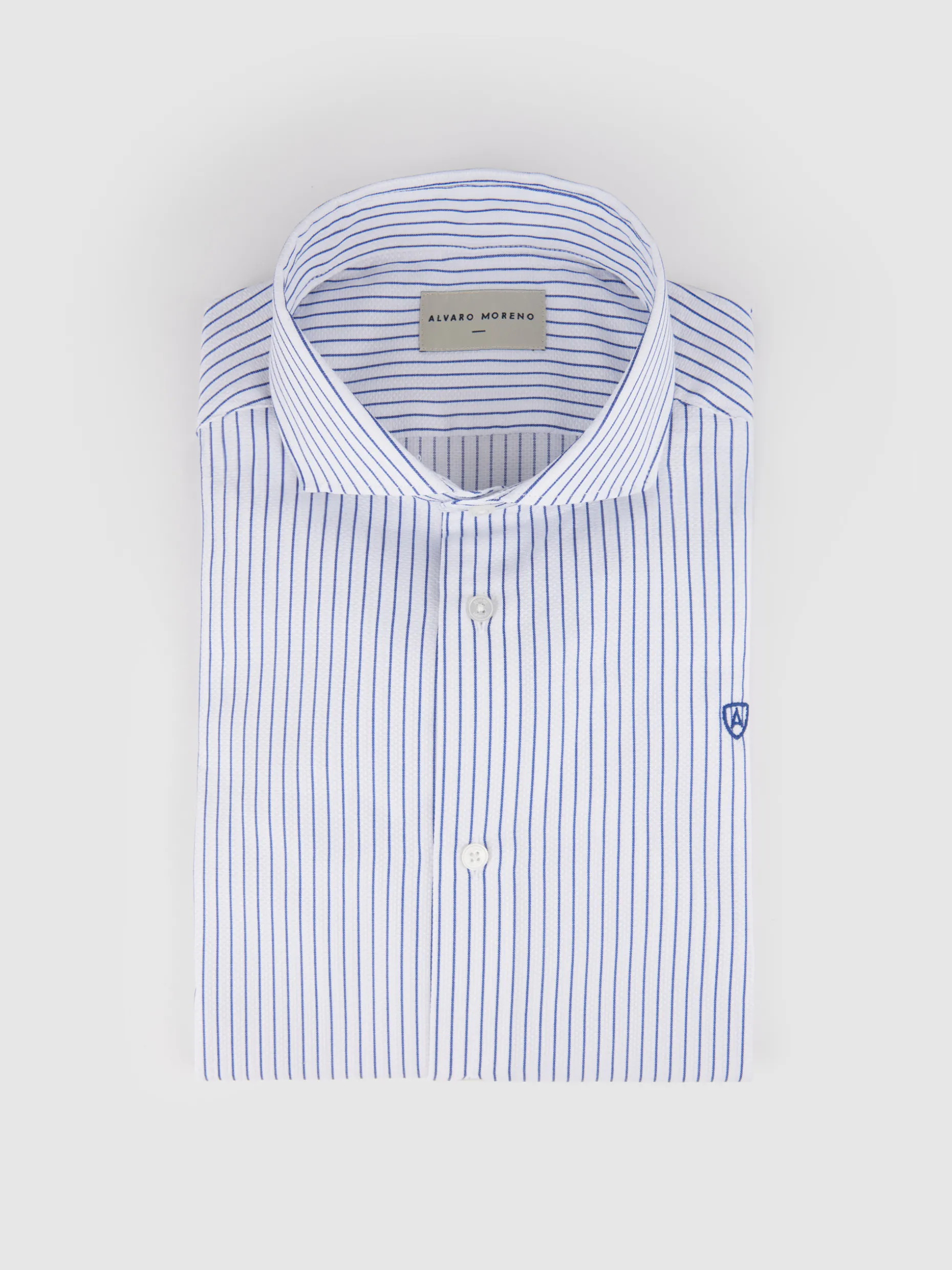 CAMISA RAYAS DOBBY AZUL