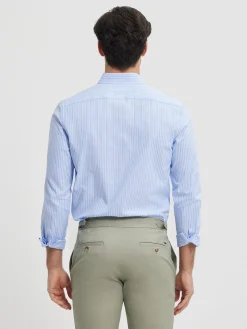 CAMISA RAYAS DUTTON CELESTE