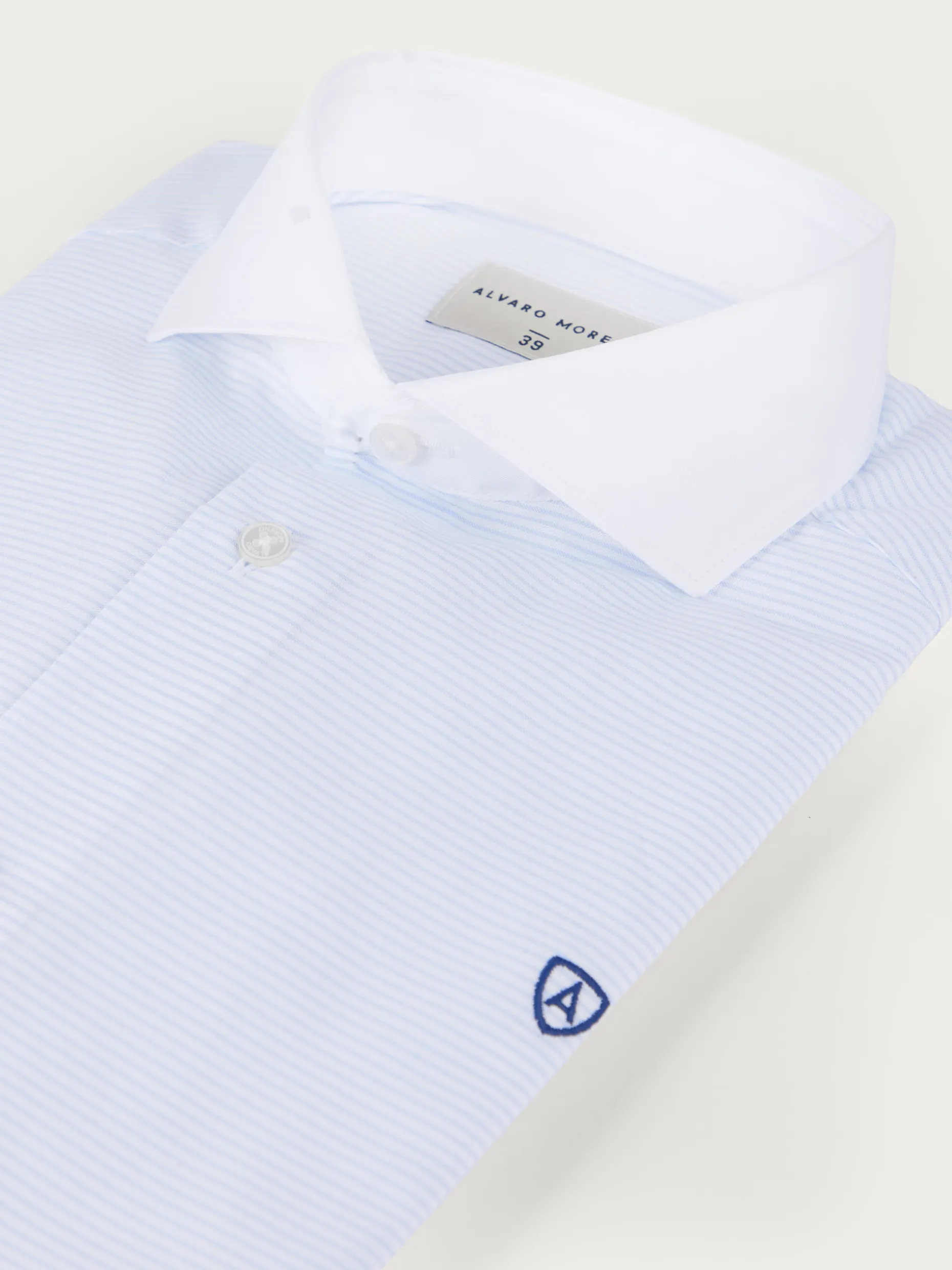 CAMISA RAYAS P.DOBLE CELESTE