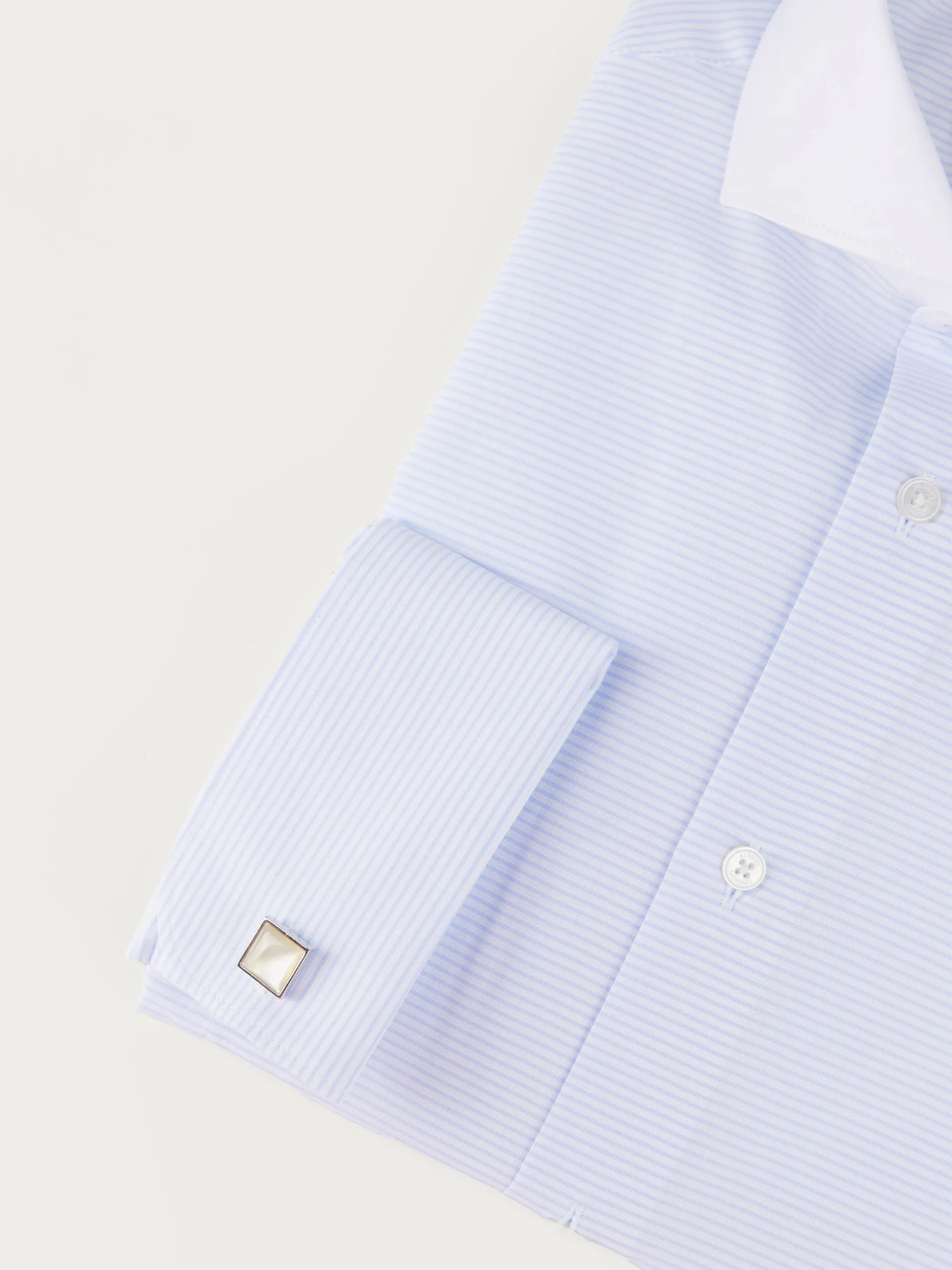 CAMISA RAYAS P.DOBLE CELESTE