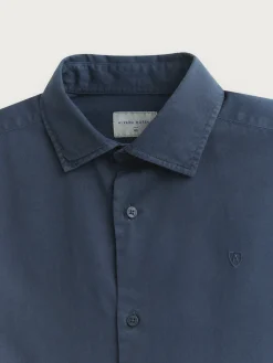 CAMISA TWILL DYE AZUL MARINO