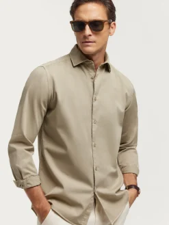 CAMISA TWILL DYE BEIGE
