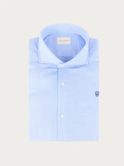 CAMISA VESTIR DOBBY AZUL