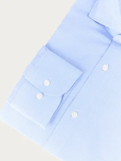 CAMISA VESTIR DOBBY AZUL