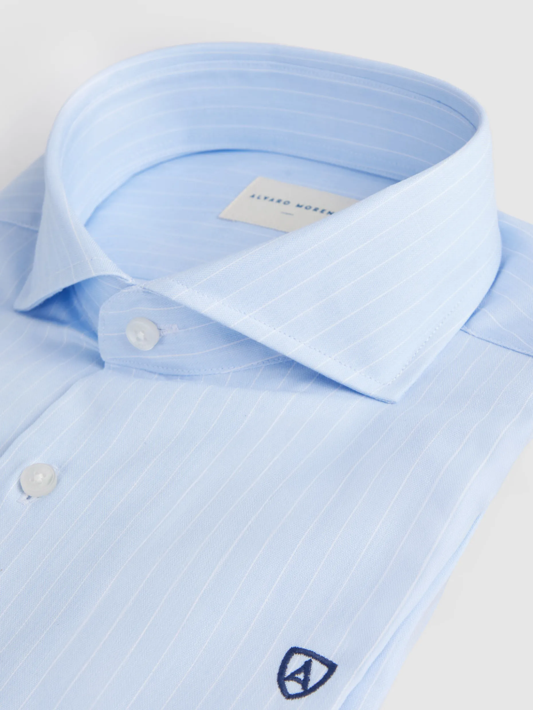 CAMISA VESTIR RAYAS CELESTE