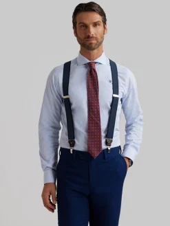 CAMISA VESTIR RAYAS CELESTE