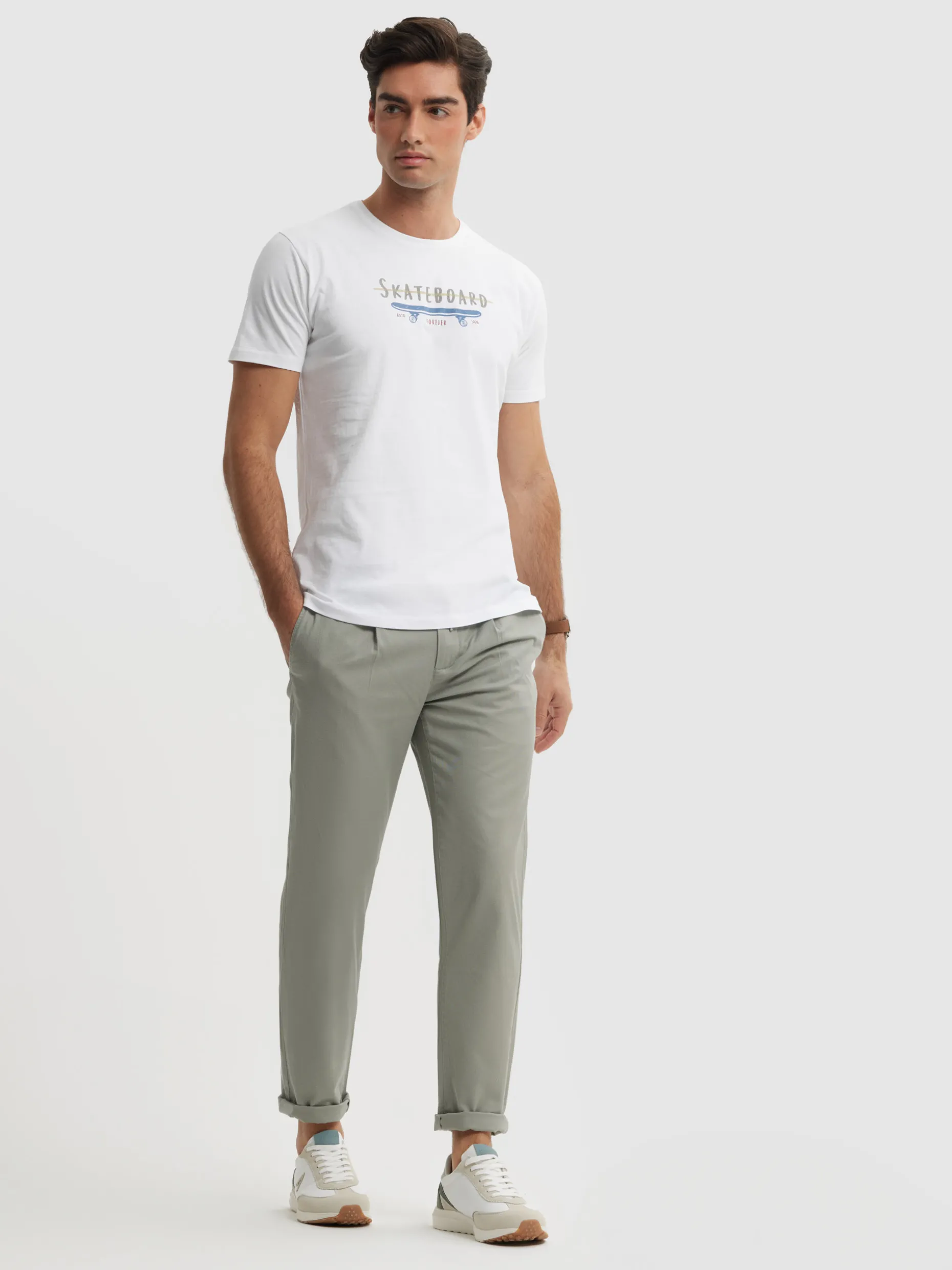 CAMISETA SKATEBOARD BLANCO