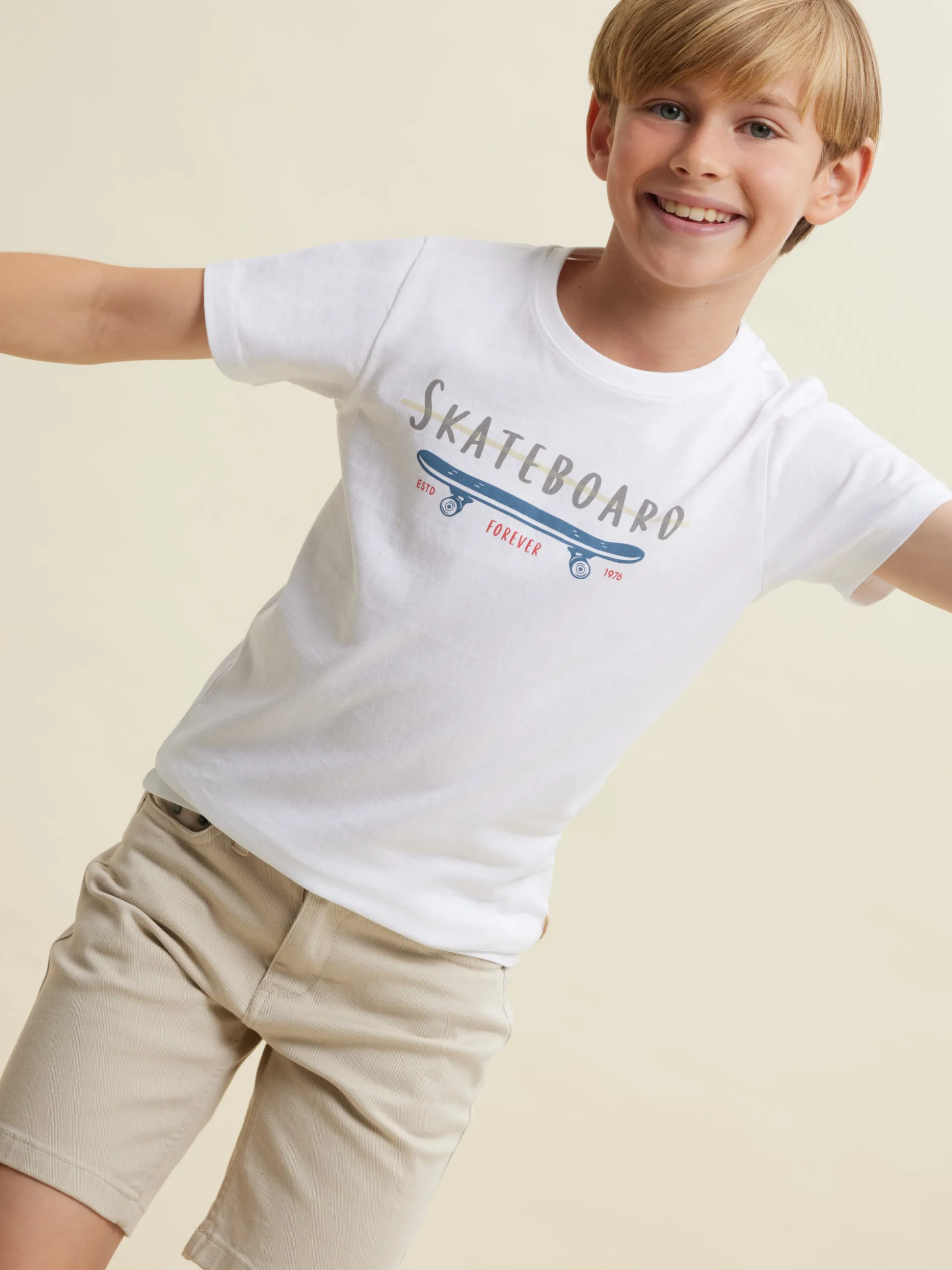 CAMISETA SKATEBOARD KIDS BLANCO