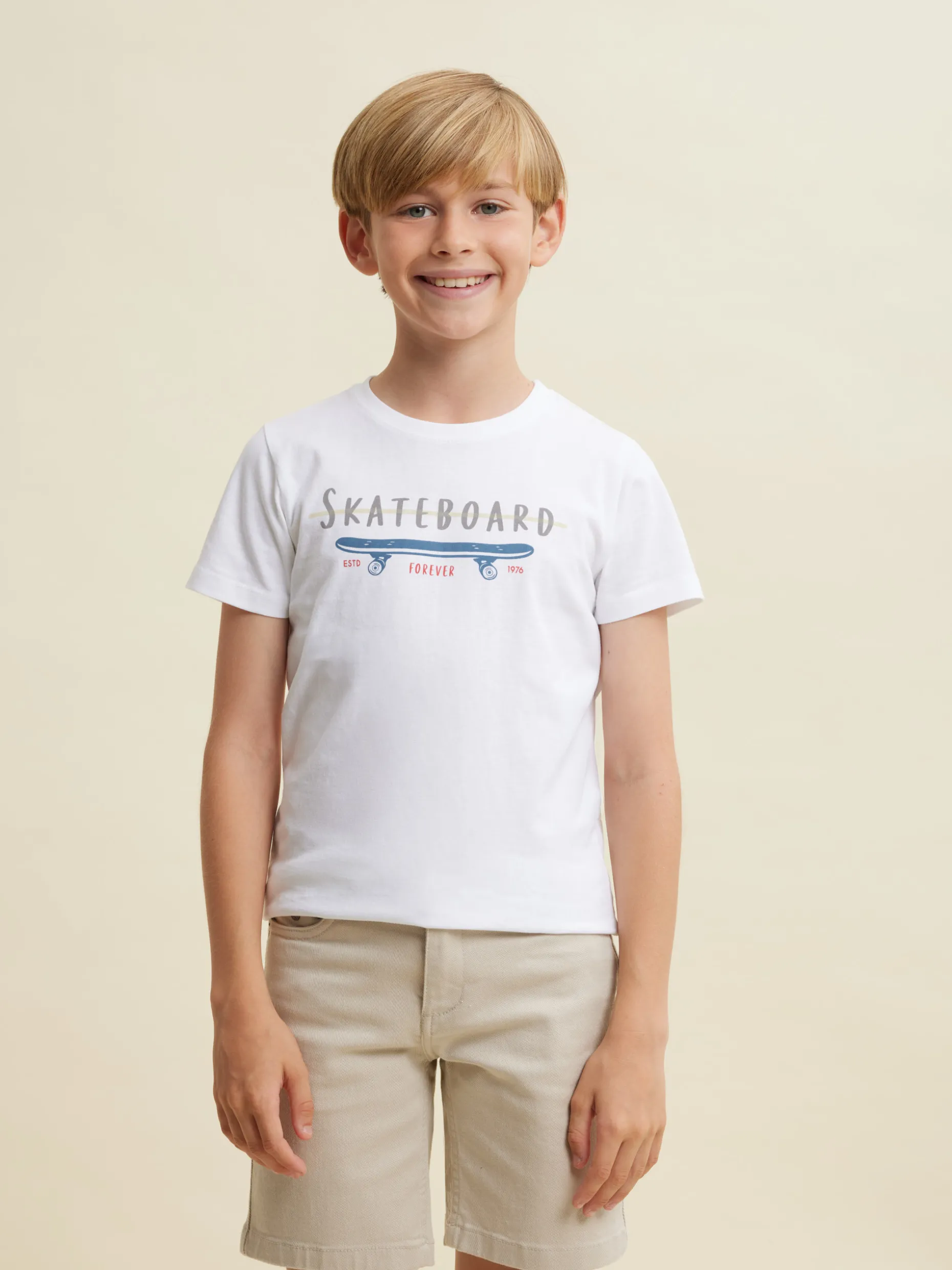 CAMISETA SKATEBOARD KIDS BLANCO