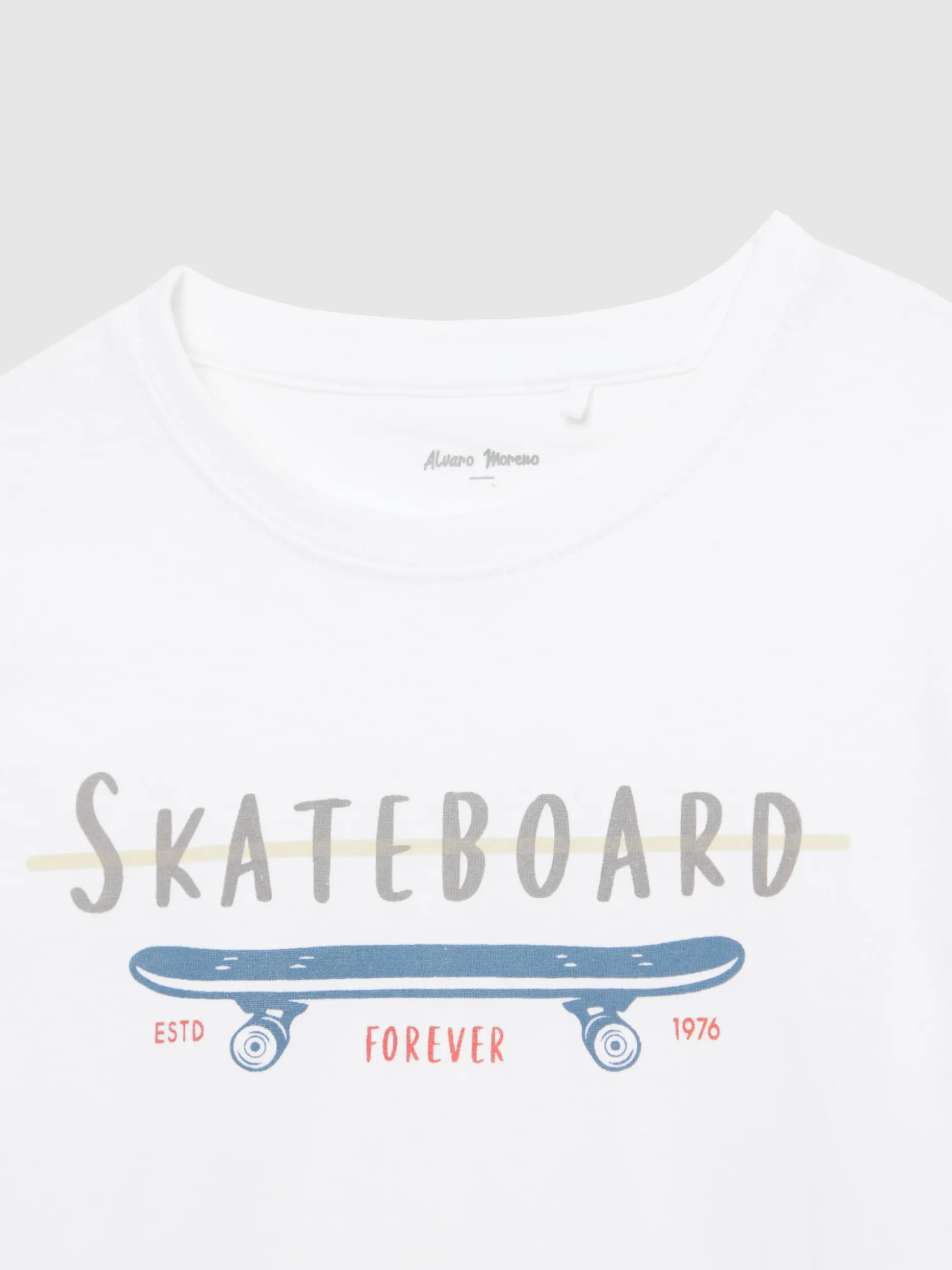 CAMISETA SKATEBOARD KIDS BLANCO