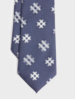 CORBATA JACQUARD MF AZUL MARINO