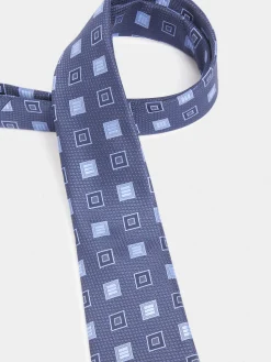 CORBATA JACQUARD MF AZUL MARINO