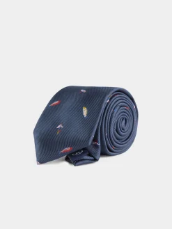 CORBATA JACQUARD MF AZUL MARINO
