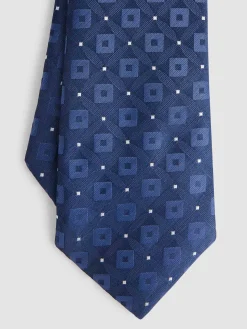 CORBATA JACQUARD MF AZUL MARINO