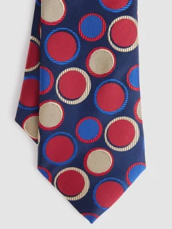 CORBATA JACQUARD MF AZUL MARINO