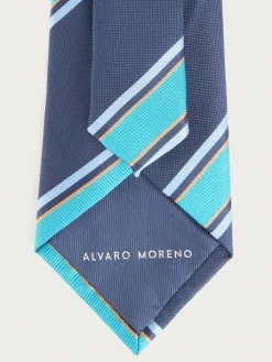 CORBATA JACQUARD MF AZUL MARINO