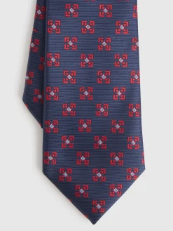 CORBATA JACQUARD MF AZUL MARINO
