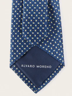 CORBATA JACQUARD MF AZUL MARINO