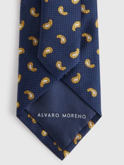 CORBATA JACQUARD MF AZUL MARINO