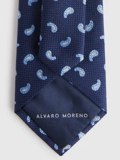 CORBATA JACQUARD MF AZUL MARINO