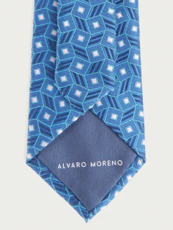 CORBATA JACQUARD MF AZUL MARINO