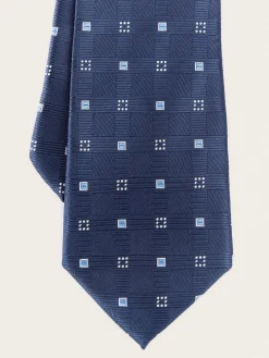 CORBATA JACQUARD MF AZUL MARINO