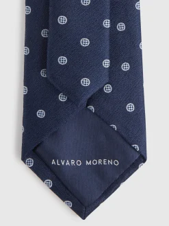 CORBATA JACQUARD MF AZUL MARINO