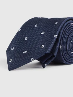 CORBATA JACQUARD MF AZUL MARINO