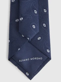 CORBATA JACQUARD MF AZUL MARINO