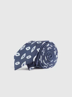 CORBATA JACQUARD MF AZUL MARINO