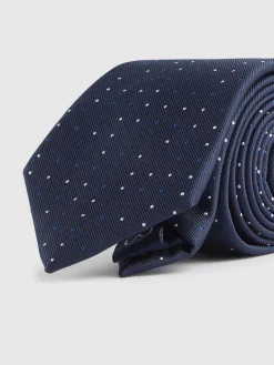 CORBATA JACQUARD MF AZUL MARINO