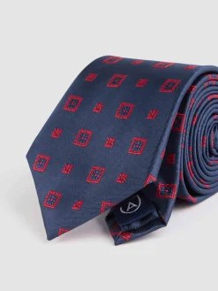 CORBATA JACQUARD MF AZUL MARINO