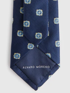CORBATA JACQUARD MF AZUL MARINO