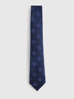 CORBATA JACQUARD MF AZUL MARINO