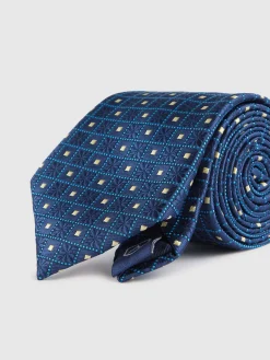 CORBATA JACQUARD MF AZUL MARINO