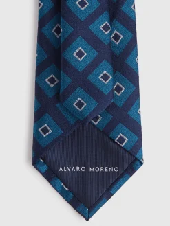 CORBATA JACQUARD MF AZUL MARINO