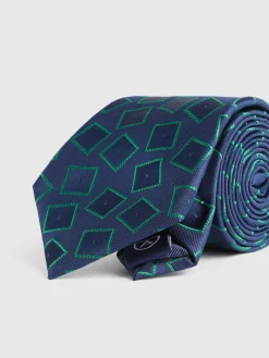 CORBATA JACQUARD MF AZUL MARINO