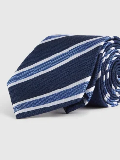 CORBATA JACQUARD MF AZUL MARINO